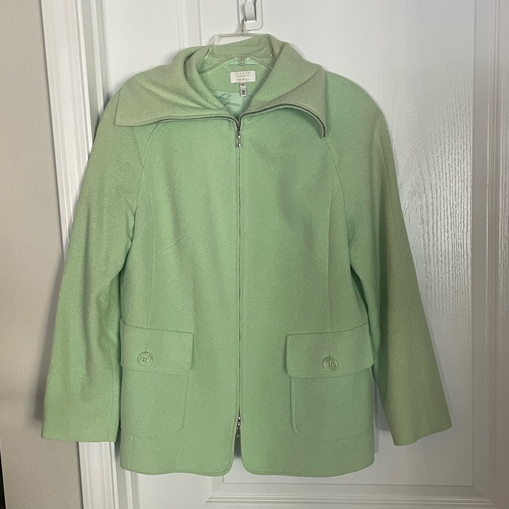 Escada Light Green Jacket Euc - image 4